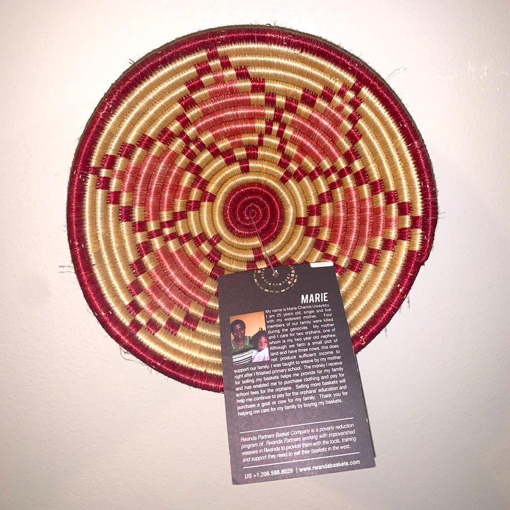 6” Handmade woven Basket/Bowl  
Easy to hang (if desired)